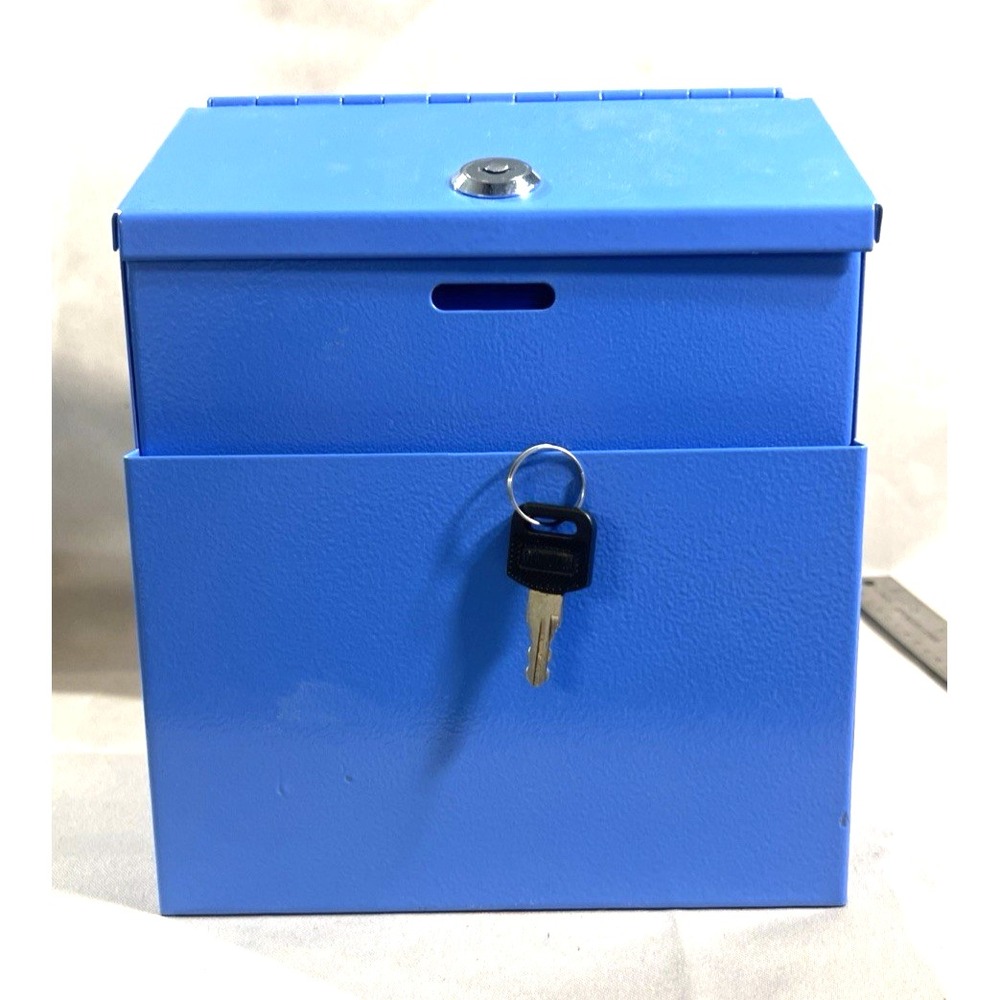 TIP/SUGGESTION/DONATION BOX W/KEY WALL/COUNTER‎ ATTACHMENT HOLES (2507)